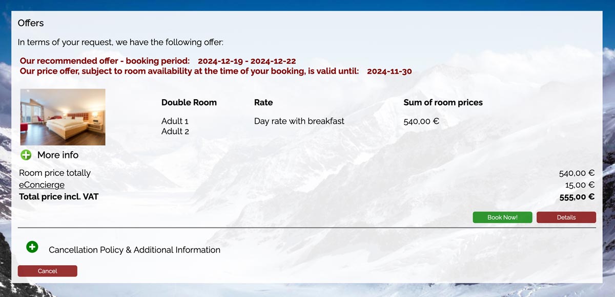 The CM Studio .iQuote add-on module is the integrated quote manager for your booking engine